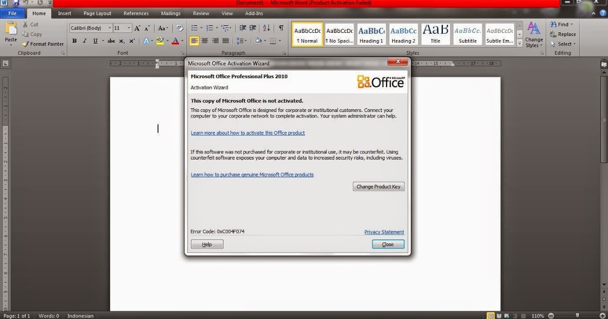 product activation failed microsoft office